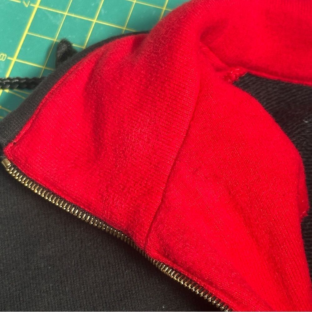 St. John Sport Striped Navy Red Gold Quarter Zip Pullover Sweater Sz P (Petite) - Picture 8 of 13